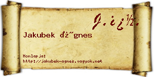 Jakubek Ágnes névjegykártya