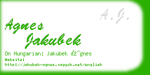 agnes jakubek business card